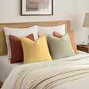 ZWJD Throw Pillow Covers 18x18 Set of 4 Chenille Pillow Covers with Elegant Design Soft and Luxurious Decorative Throw Pillows for Couch, Bed, and Home Decor (C02)