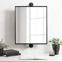 Kate and Laurel Darbridge Farmhouse Rectangle Pivot Mirror; 20 x 31; Black; Vintage Adjustable Rectangular Bathroom Wall Mirror for Use Horizontally or Vertically
