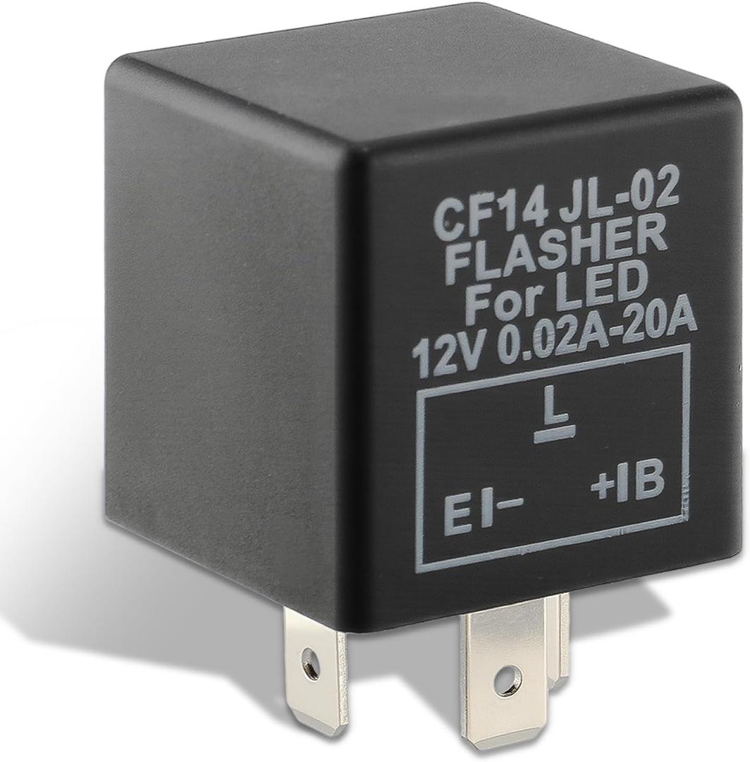 AUTOKAY 3 Pin CF14 EP35 Electronic Flasher Relay Fits for Car Vehicle LED Turn Signal Light Bulbs Hyper Blink Flash Fix