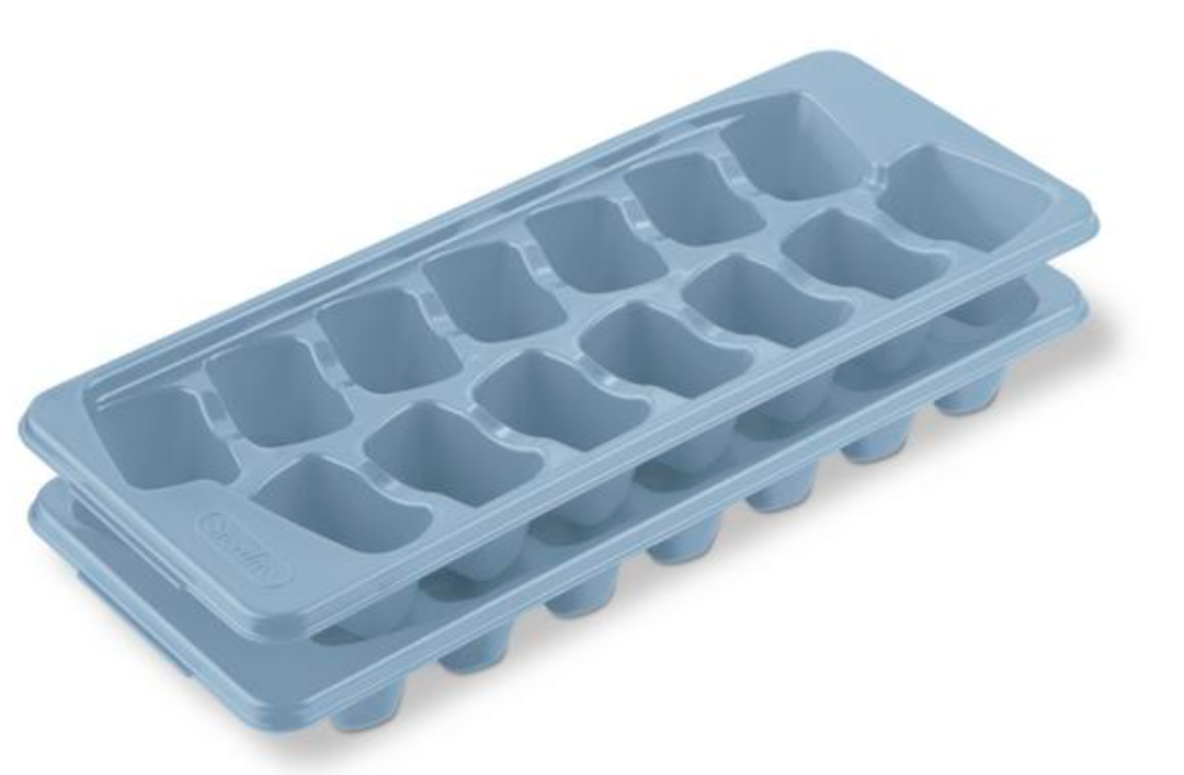 Sterilite Plastic Ice Cube Trays, Blue, 2 Pack