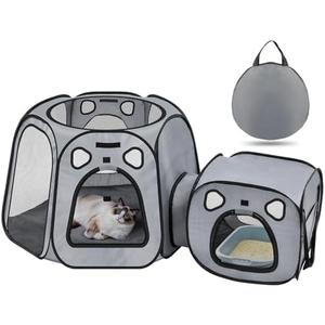 Portable Cat Playpen- Large Foldable Cat Tent for Indoor and Outdoor, Play Enclosure for Kittens and Small Dogs, Pet Houses & Condos & Cage