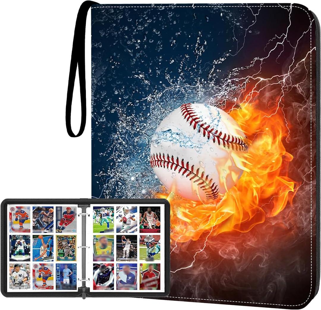 9-Pocket Baseball Card Binder - Holds 900 Cards with 50 Removable Sleeves | Sports & Trading Card Album for Collectibles