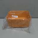 COVRA 2-Pack Plastic Storage Bins, Small Storage Baskets, Organizers for Home & Office, 9.6 x 6.3 x 4.7 Inches (Orange)
