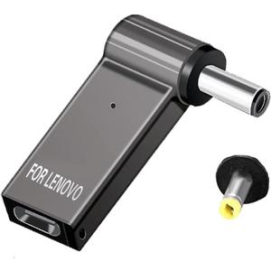 USB C to Laptop Charger Converter, Type C to DC for Lenovo 20V 3.25A 65W with 4.0mm/1.7mm Plug, 100W PD, Charging Connector for (4.0 x 1.7mm for Dell or Lenovo), 2 Pack