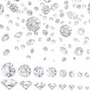 PH PandaHall 1400pcs Clear Cubic Zirconia Stone, 8 Sizes Grade A Faceted CZ Diamante Rhinestone Gems with Pointed Back Cabochons for Ring Earring Bracelet Nail Art Jewelry, 0.8/1/1.5/2/2.5/3/4/5mm