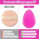 2Pcs Silicone Makeup Sponge, Reusable Jelly Makeup Applicator Non-Absorbent Silicone Powder Puff Washable Cosmetic Applicator for Foundation, Concealer, Cream, Blush, Highlighter (Pink Clear)