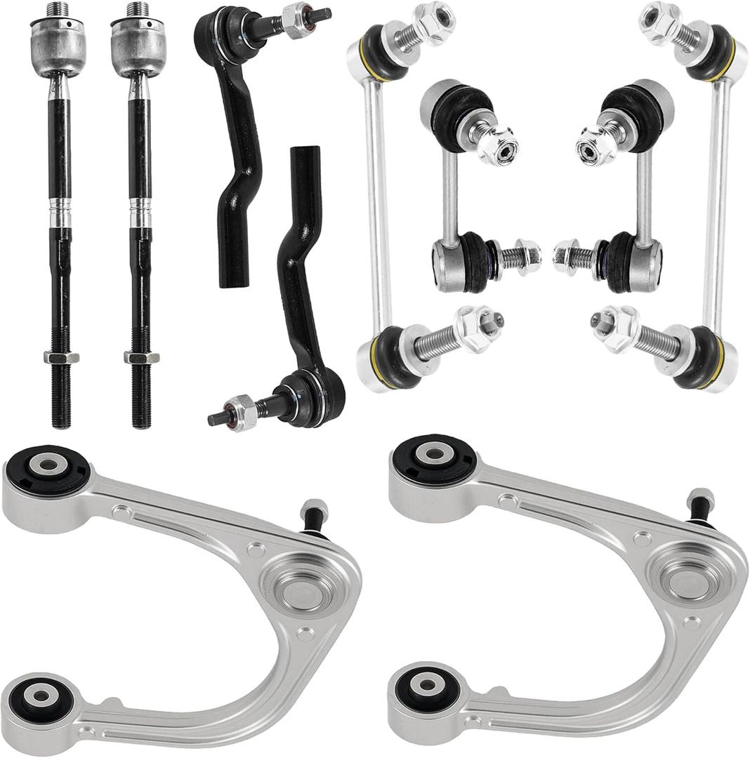 Front Suspension Control Arm Kit Compatible with 2008-2014 For Cadillac CTS RWD 2WD Upper Control Arm Kit, Tie Rod Ends, Sway Bar Links Front and Rear