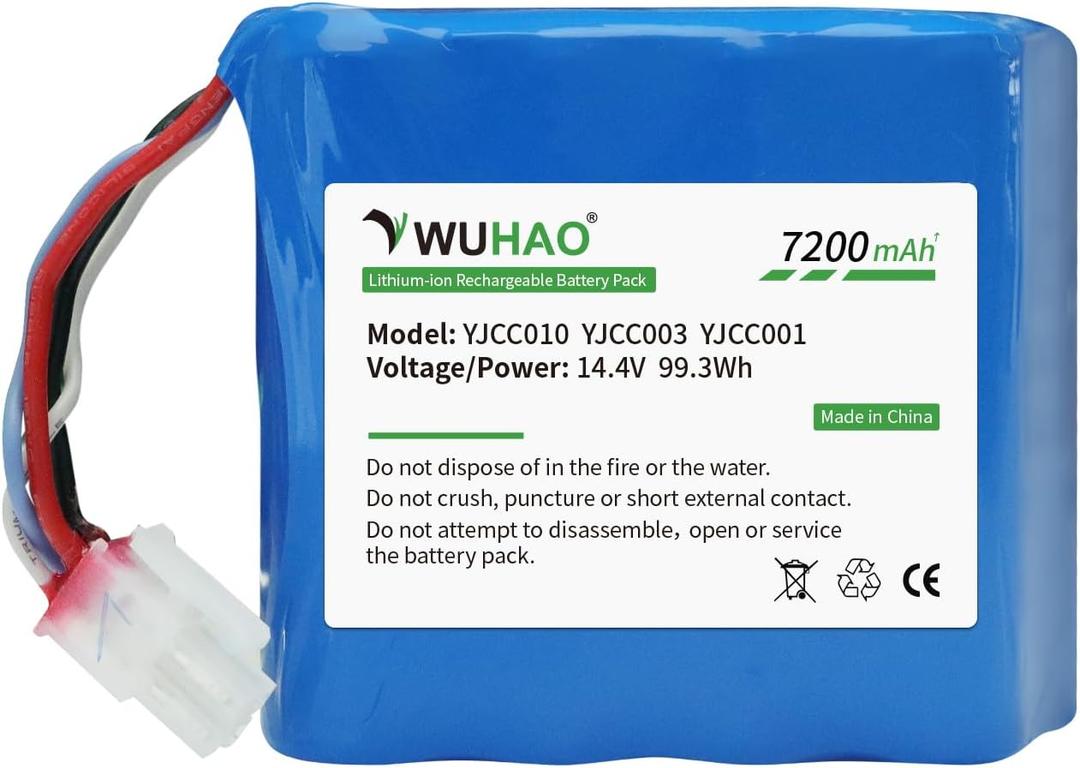 WUHAO for Narwal T10 Replacement Battery [Upgraded 7200mAh] Compatible with Narwal J1 J2 YJCC010 YJCC003 YJCC001 Robot Vacuum Cleaner Battery 14.4V