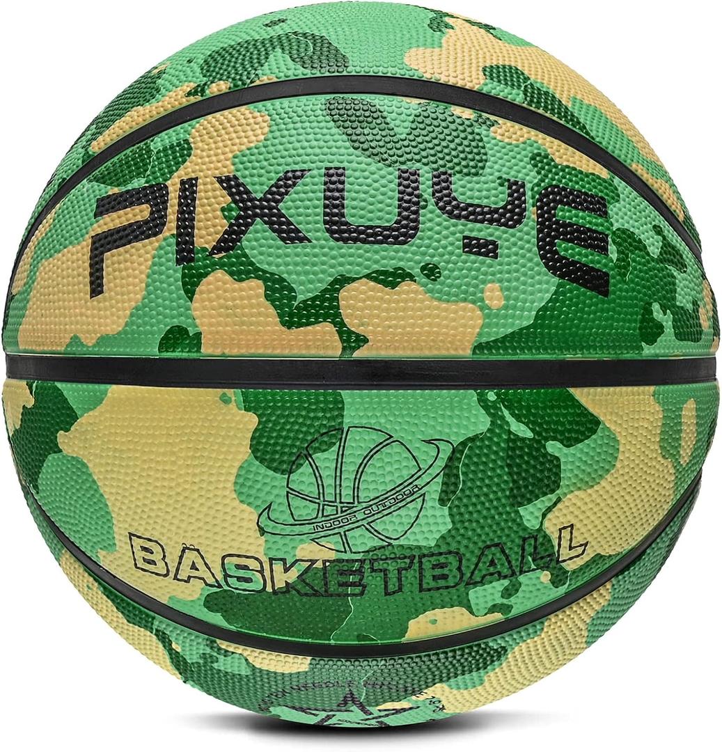 Kids & Adult Basketball - Size 3 (22") & 5-7 (27.5"-29.5'') for Indoor/Outdoor/Pool Play & Training (Camo yellow)