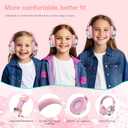 QearFun Kids Bluetooth Headphones, 60H Playtime, 74/85/94dB Safe Volume Limit, Metallic Gradient Wireless Headset with HD Mic, Fast Charging, Foldable, Wired 3.5mm Mode for School/Tablet/Travels