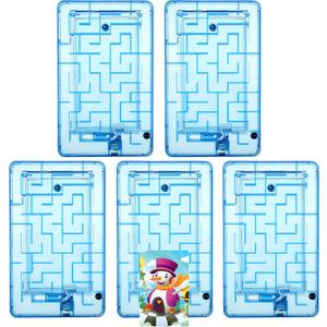 Skylety 5 Pcs Money Puzzle Box Gift Card Box Plastic Puzzle Card Holder Fun Maze Intellectual Pinball Machine Game for Teens and Adults Birthday Party Favors(Blue)
