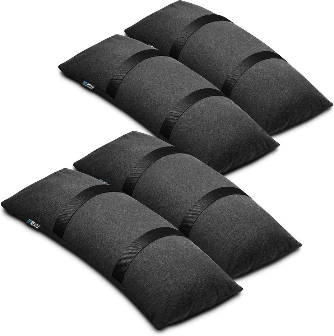 Rhino BaseMate Umbrella Base Weights 4-Pack Fillable Sand Bags for Umbrella Base & Patio Stand | Durable Weatherproof Sandbag Weights for Outdoor Umbrellas, Arched Design, Holds Up to 49 lbs Each