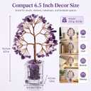 Amethyst Crystal Tree of Life, Purple Crystal Money Tree Desk Decor, Handmade Copper Wire Bonsai with Clear Acrylic Base, Natural Amethyst Decor for Home Office Shelf
