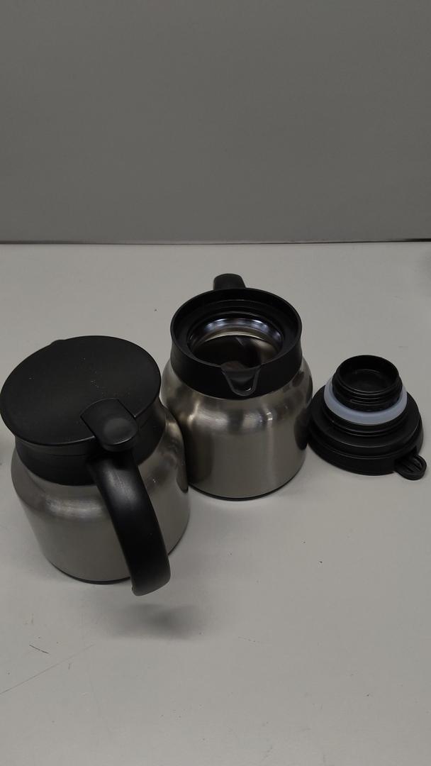 Ziliny 2 Pcs Thermal Coffee Carafes for Keeping Hot/cold Stainless Steel Small Coffee Creamer Container Double Wall Vacuum Insulated Tea Pot Milk Beverage Dispenser for Party Home (27 oz,Sliver)