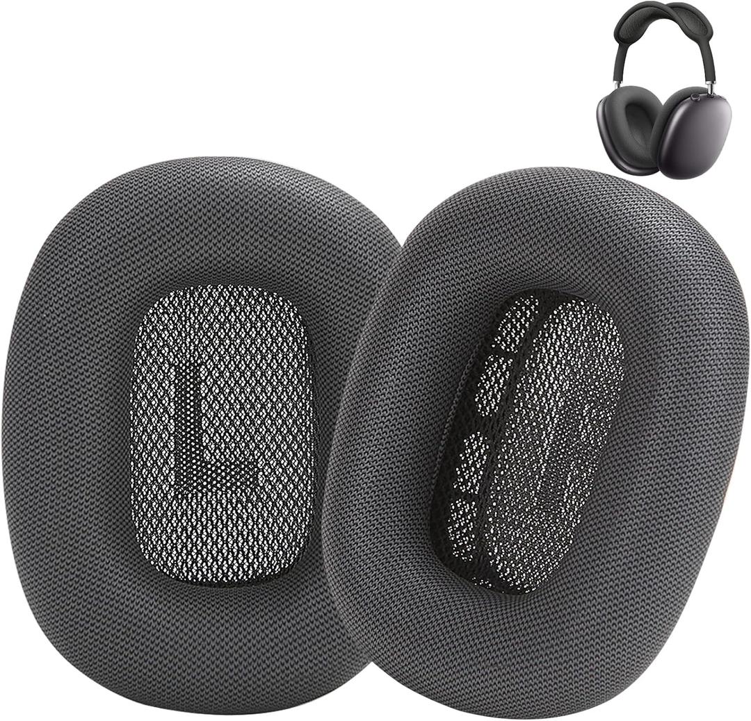 Replacement Ear Cushions for AirPods Max 1 Over-Ear Headphones, Protein Leather Covered Earpads with Memory Foam and Magnet (Space Gray)