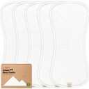 KeaBabies 5-Pack Organic Burp Cloths Baby Girl, Boy - Extra Large, Absorbent Baby Burp Cloths,Soft Burping Cloths for Babies,Newborn Burp Clothes,Cotton Burp Rags,Thick Burp Cloth(Soft White/Quin)