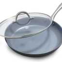 GreenPan Lima Hard Anodized 12" Frying Pan Skillet with Lid, Ceramic Nonstick, PFAS-Free Nontoxic Pots and Pans, Oven & Broiler Safe, Stainless Steel Handle, Cookware for Eggs & Omelet, Gray