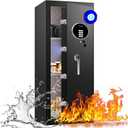 9.0 Cuft Heavy Duty Home Safe Box Fireproof Waterproof, Extra Large Fire Proof Safe for Home Documents Business Office Use, Anti-Theft Digital Safety Box with Light, Removable Shelf, Handle (9 Cubic Feet)