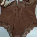 Popilush Shapewear Bodysuits for Women Lace Corset Tops Tummy Control V Neck Sleeveless Body Suit Thongs (Brown, XXXL)