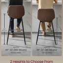 VASAGLE Bar Stools Set of 2, Bar Height Bar Stools with Back, Ergonomic Backrest, Synthetic Leather, Metal Legs, 28.5-Inch Tall Barstools for Kitchen Island Home Bar, Easy Assembly, Coffee Brown