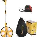 FLZOSPER Measuring Wheel Portable Three Fold 13-Inch Measures Up to 99,999.9 Feet Perfect Surveying Tool for Distance Measurment (Yellow)