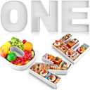 Rossesay 3 Pcs Large Charcuterie Letter Fillable Tray 12'' Charcuterie Board DIY Cardboard Letter Trays Box for Food Berry 1st Birthday 2nd Anniversary Baby Shower Party Dessert Table