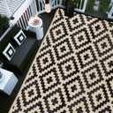 SAND MINE Waterproof Outdoor Rug 9x12 ft, Plastic Reversible Rug, Modern Area Rug, Large Floor Mat for Outdoors, RV, Patio, Backyard, Deck, Picnic, Beach, Camping