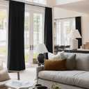 NICETOWN Insulated Black Out Velvet Curtains for Patio, Solid Heavy-Duty Large Window Treatments Drapes for Sliding Glass Door (2 Panels, 144 inches Long)