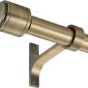 Antique Bronze Curtain Rods for Windows 16 to 28 Inch, 1 Inch Diameter Blackout Dapery Rod with Aluminum Cylinder Finials and Full Surround Brackets for Wall and Ceiling Mount
