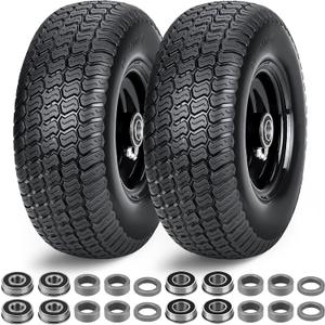 11x4.00-5 Lawn Mower Tires,Flat Free Lawn Mower Tire,11x4.00-5'' Lawn Mower Tires Flat Free,3/4" or 5/8" & 1/2" Precision Bearings, 3.4"-5.6" Centered Hub,11x4.00-5 Tire for Residential & Commercial
