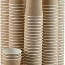 NYHI 150 10 oz Ripple Kraft Paper Cups Brown Hot Cold Cups 3 Layer Rippled Small Insulated Disposable Coffee Cups for Cappuccino Hot Cocoa or Iced Drinks