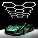 Hexagon Garage Lights: 68 Pack 17 Honeycomb Hexagon LED Light 6500K 60500LM 550W 5X2.4m Garage Lights Ceiling LED Wall Lighting for Gym Basement Warehouse Car Detailing Salon Workshop