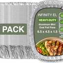INFINITY EL Disposable Mini Oval Aluminum Pans 10 Pack | Deep Disposable Baking Pan | Heavy Duty Oval Aluminum Roasting pan for Chafing, Turkey, Lasagna, Thanksgiving, Christmas, Parties & Meal Prep
