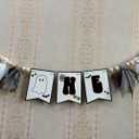 Halloween 1st Highchair Banner,Ghost Black White Birthday Decorations,Spooky One Decor,Black Themed Baby Birthday Party (Black White Ghost Highchair Banner)