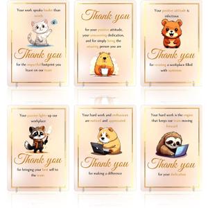 Set of 6 Employee Appreciation Gifts Bulk for Women and Men - Employee Appreciation Plaques