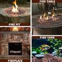 20 Pounds Firepit Glass, 3/4 Inch Glass Beads, Rocks for Fire Pit Table, Fireplace and Fire Bowl, Round FirePit Beads, Amber