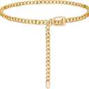 FIORETTO Chain Belt for Women Metal Waist Chain Fashion Multilayer Chain Belts for Dress