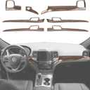 Hoolcar Center Console Dashboard Panel Trim Kit & Interior Door Handle Cover Kits Compatible with Jeep Grand Cherokee 2011-2020, Wood Grain