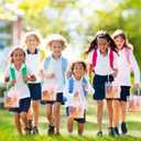 FYSUIMU Pink Bow Clear PVC Gift Bags Pink Coquette Bowknot Pencil Party Favor Bags with Handles Back to School Treat Tote Bag with Ribbon for First Day of School Birthday Baby Shower, 12 Pcs