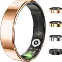 Ultra-thin Smart Ring for Women Men, Activity Fitness Tracker, Waterproof Fitness Ring with Sleep Tracker, 24/ 7 Heart Rate Monitor, Step Counter, Calorie Pedometer, No APP Fee, for iOS Android(RoseGold#11)