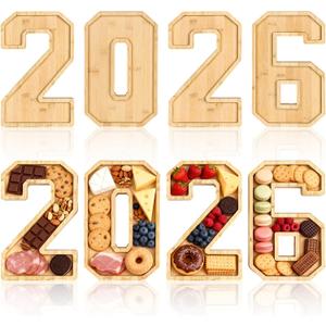 2026 Bamboo Charcuterie Numbers Fillable-2026 Graduation Party Decoration-Bamboo Charcuterie Board for Graduation Party, Birthday Party, Anniversary