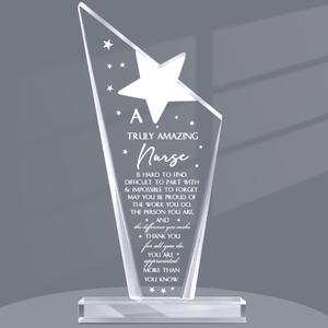 Kathfly Nurse Appreciation Gift Truly Floral Sign Nursing Assistants Cna Week Thank You Gift for Women Teacher Acrylic Table Centerpieces, Keepsake(Star)