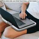 Couch Console Expandable Lap Tray with Armrest, Table for Laptop, Writing, Eating - Great for Car, Travel, Bed- Grey (11.4 x 11.4 x 0.8 inch, Gray)