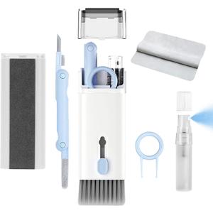 7 in 1 Electronic Cleaner kit - Keyboard Cleaner, Keyboard Cleaning Kit, Laptop Cleaner with Brush, Electronic Cleaner for Laptop/Phone/Computer/Screen (Give Away a Flannel Cloth) Blue