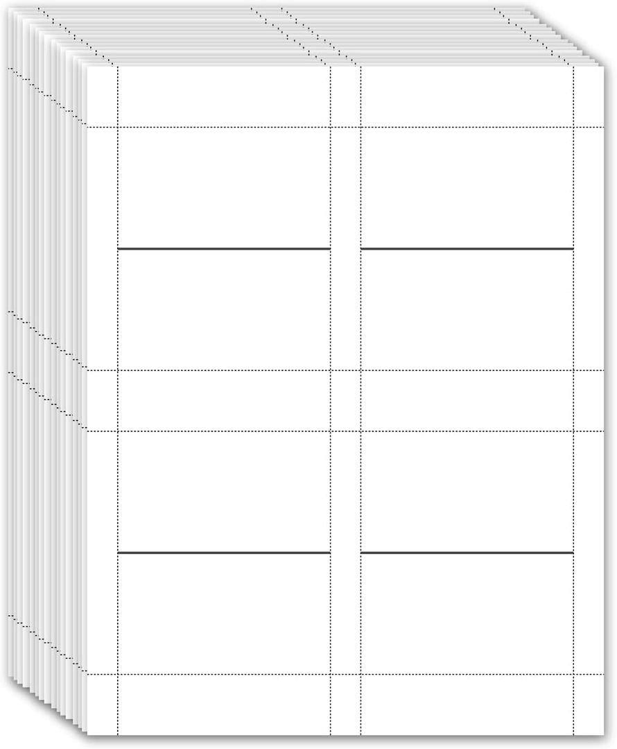 Mr-Label 200 Printable Blank Place Cards, 2"x3.5" Small Tent Cards, 230GSM Matt White Micro-perforated Cardstock for Table Cards