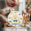 5 x Happy Hanukkah Ornaments 2025 - Hanukkah Ornament for Christmas Tree, Spiritual Gifts for Women, Cute Ceramic Ornament as Chanukah Gift, Gifts for Jewish Men Friends Neighbors Mom Coworker
