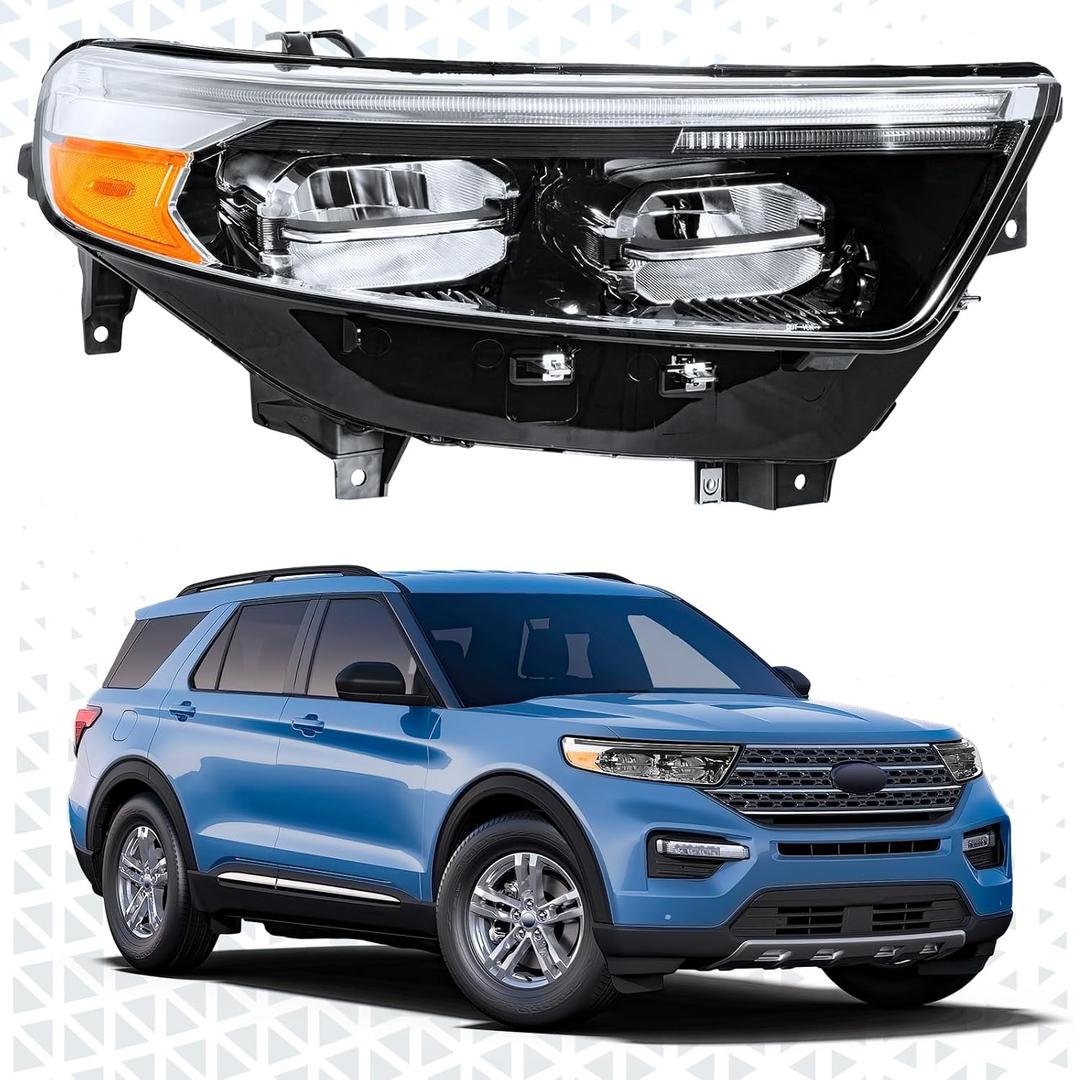 PENSUN LED Headlight Headlamp Assembly Fit For 2020 2021 2022 Ford Explorer XLT Limited Passenger Right Side