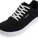 WHITIN Men's Wide Barefoot Shoes | Stylish Canvas Minimalist Sneakers | Zero Drop Sole, Size 44