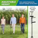 Ready Walker Cane, Cane for Men & Women, 3-in-1 Folding Cane with Alarm and Light, Adjustable, Free Standing, Collapsible Walking Stick for Seniors Balance with a Second Handle, for 5'8" - 6'3"