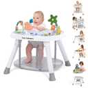 Time Followers 6-in-1 Baby Activity Center | 4 Stage Montessori-Inspired Toys | Grow Stationary Standing Toddler Table | Jumpers & Bouncers | Must Have for Boy & Girl 6, 12, 24+ Month Old (White)